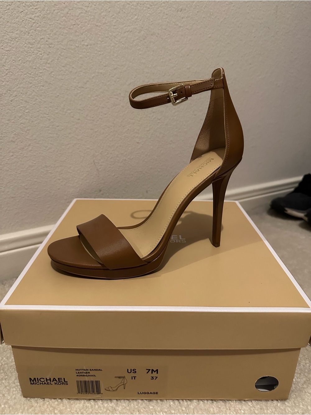Michael Kors Hutton Ankle-Strap Stiletto Sandals